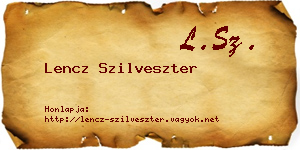 Lencz Szilveszter névjegykártya